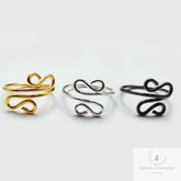 Wire Wrapped Ring, Black, Silver, Gold Plated Wire Ring, Adjustable Ring, Stacking Ring, Statement Ring, Women Ring, Gift For Her